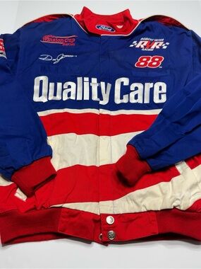 Chase Authentics Racing Bomber Jacket in Blue, Red & White